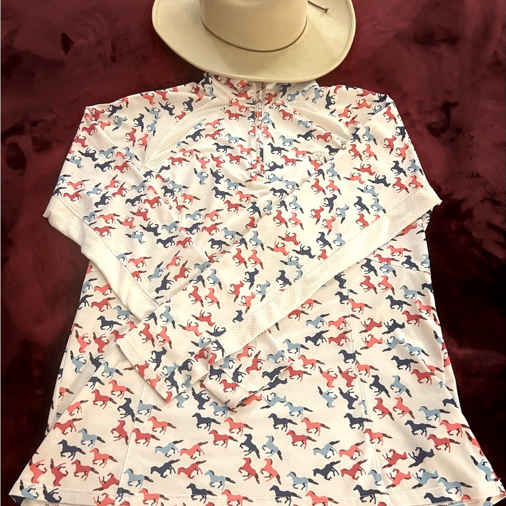 Ariat schooling shirt. Promise you will love. Purchased. $49 selling for $25.00
